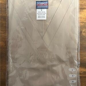 NWT Cherokee Beige Unisex Scrub Top